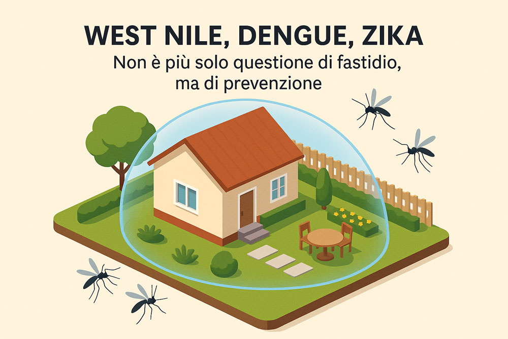 L'impianto MistAway crea una barriera intorno al tuo giardino impedendo alle zanzare di proliferare