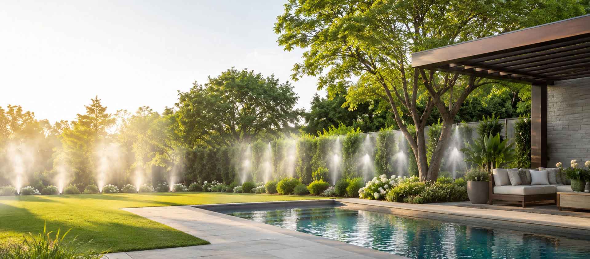 Disinfestazione zanzare con il sistema perimetrale Mistaway installato in un giardino privato